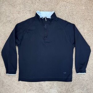 Alex Cannon 1/4 Zip Pullover Supima Cotton Mens L Blue Sweater Top‎ Lightweight